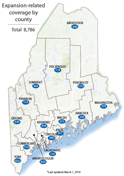 Maine map with counties
