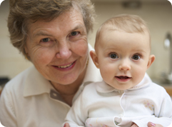 older woman and infant