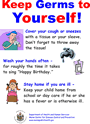 kid friendly keep germs to yourself poster