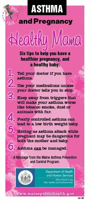 Asthma Info Pregnancy Chart