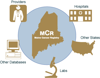 Cancer case reports come from; providers, other databases, hospitals, other states, and labs.