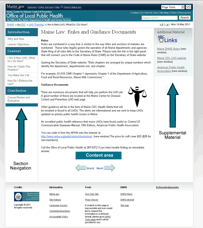 sample of training page