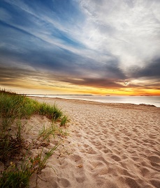 Sandy Beach in Maine.