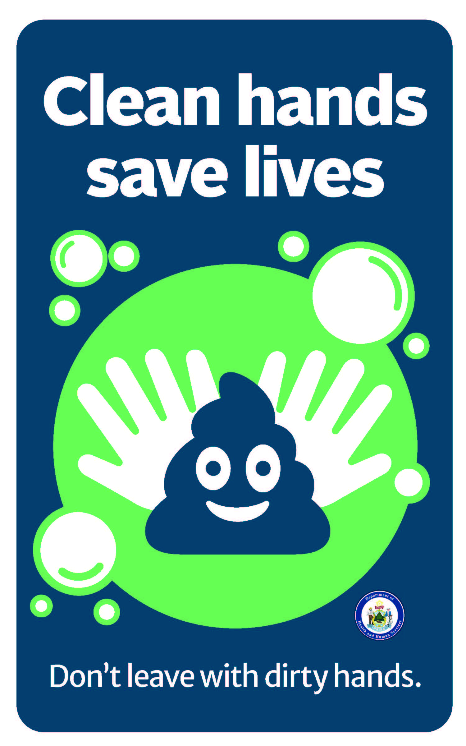 Image of emoji and hands: Clean Hands Save lives