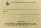 State of Maine Childhood Immunization Record Card