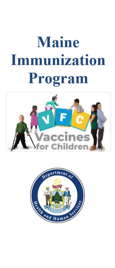 Cover of the Maine Immunization Program Brochure