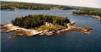 aerial view of Burnt Island