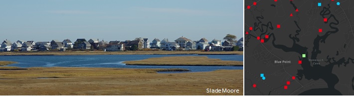 Scenic marsh photo by Slade Moore, and map from Maine Tidal Restriction Atlas