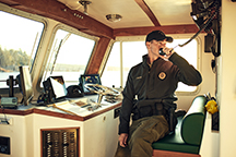 Marine Patrol Officer on Radio