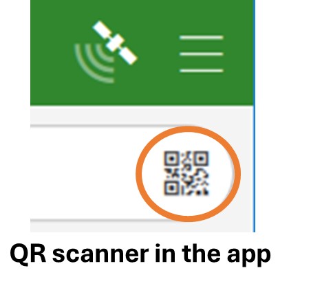 Example of a QR scanner in the app