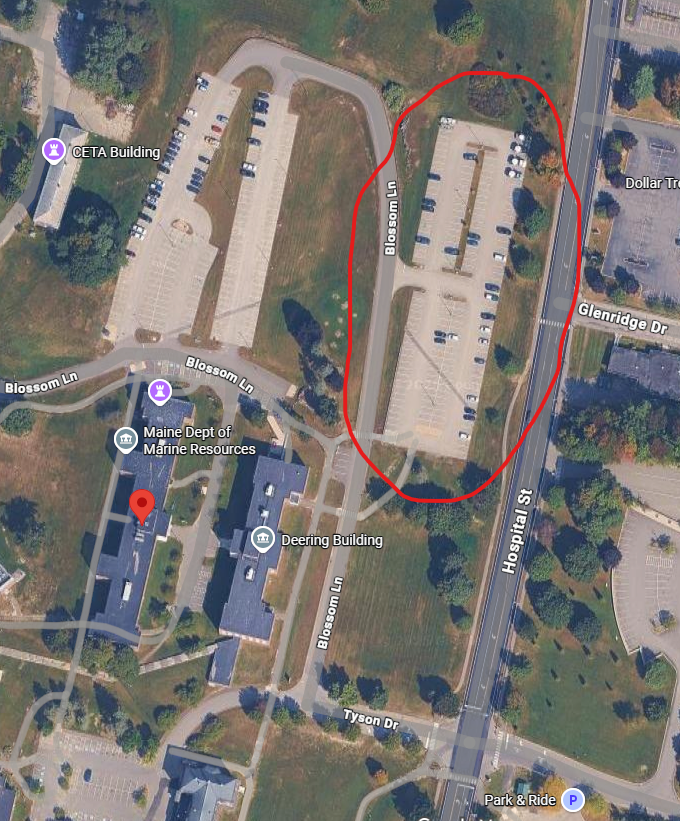 Map of Recommended Parking Upper Lot 