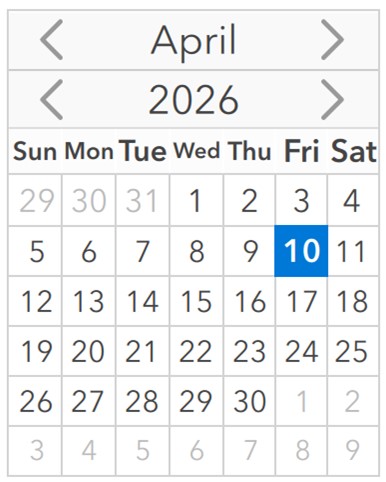 Use the datepicker to select a date