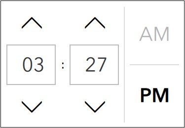 Use the up/down arrows to select the time