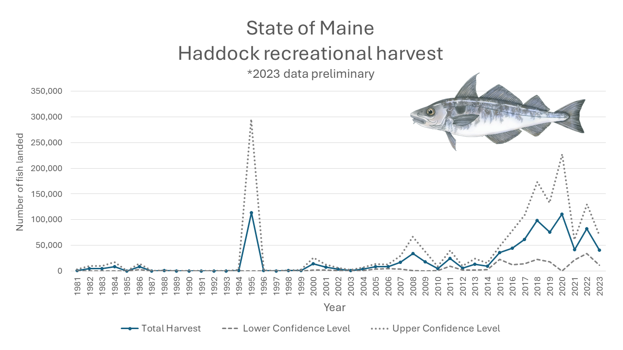 Haddock Recreational Harvest Estimated Landings Numbers