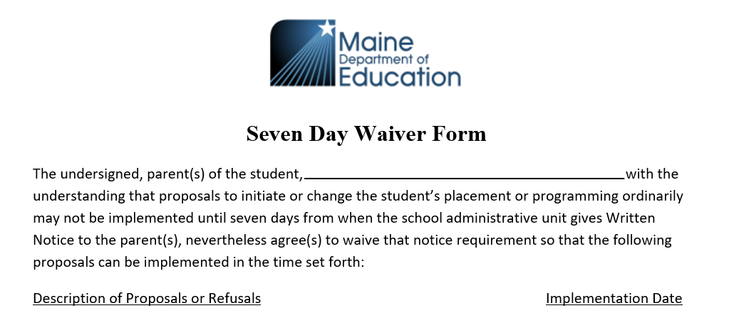 7 Day Waiver