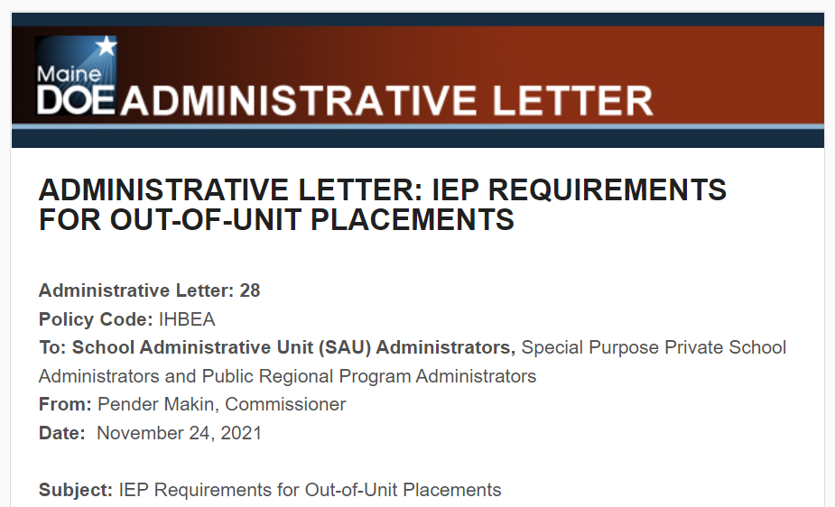 Administrative Letter