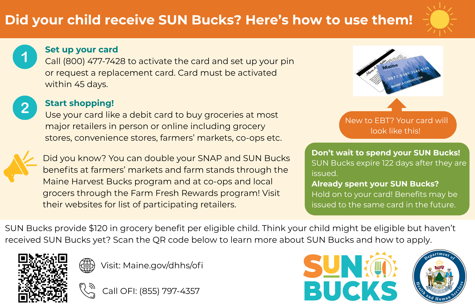 How to Use Your SUN Bucks