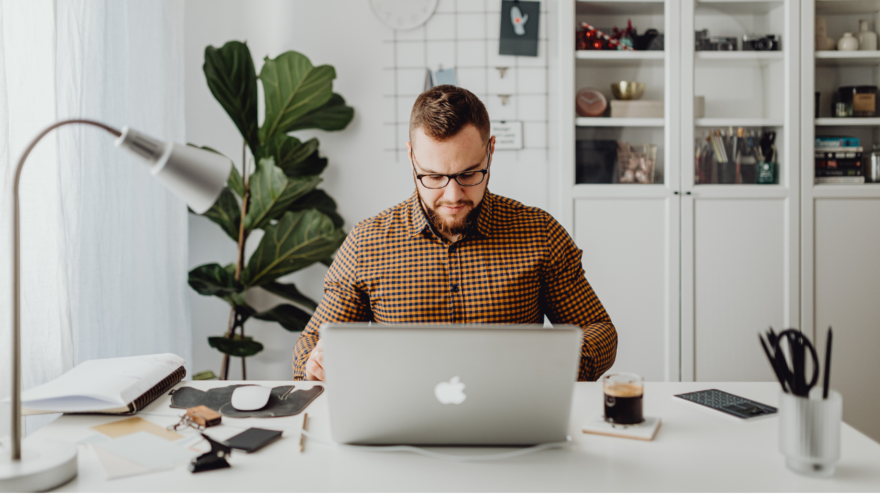 Man sitting at computer