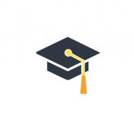 icon of cartoon graduation cap