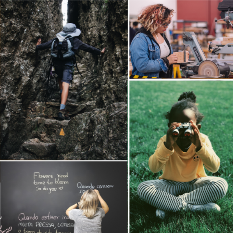 collage of images of students in various learning situations indoors and outdoors