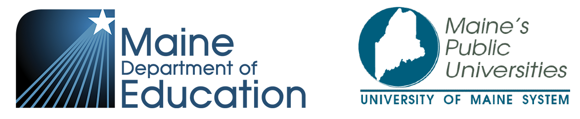 Logos of the Maine DOE and University of Maine System