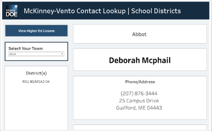 McKinney-Vento Contact Lookup