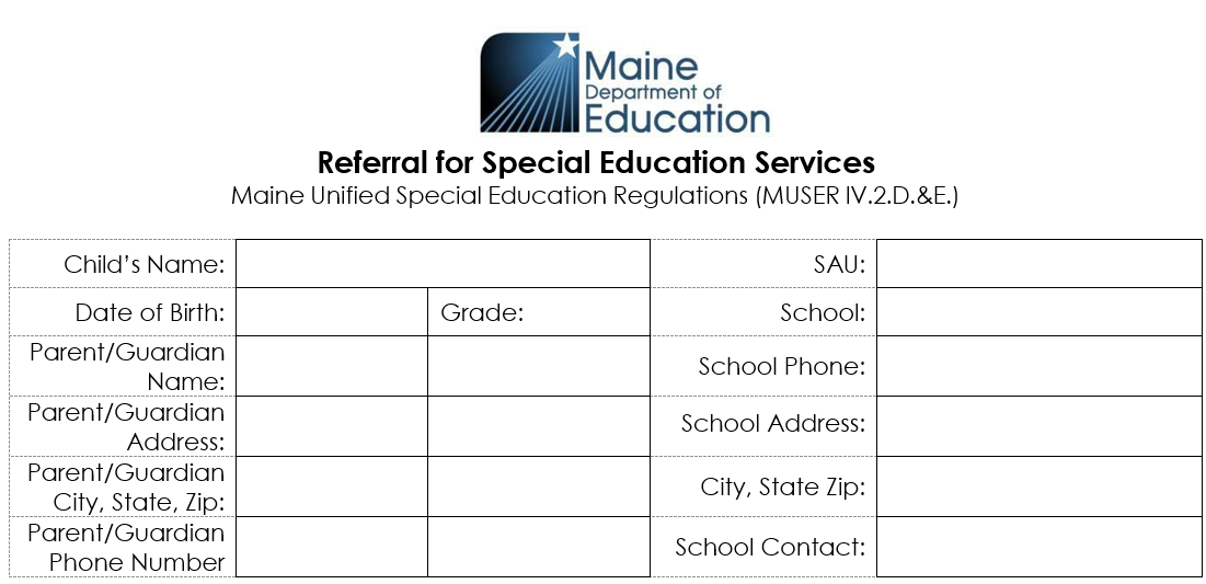 Optional Referral for Special Education