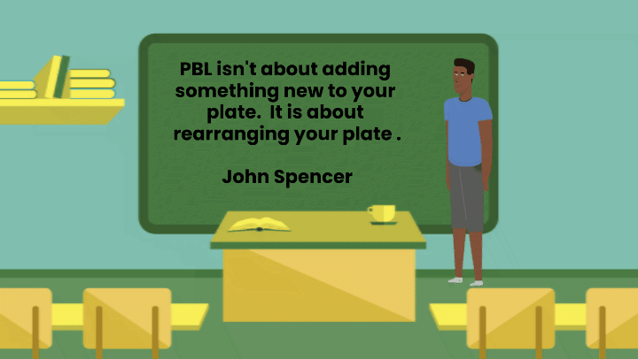 PBL isn't about adding something new to your plate.  It is about rearranging your plate with a focus on student voice and choice. John Spencer