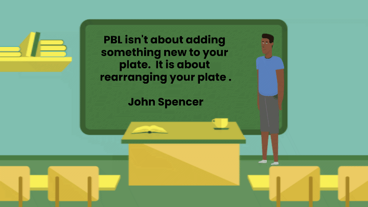 PBL isn't about adding something new to your plate. It is about rearranging your plate with a focus on student voice and choice. John Spencer