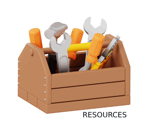 Resources Icon Tool Box with Hammer and Wrenches