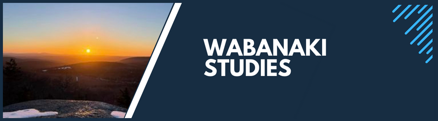 Wabanaki Studies Banner - Sunset over ridge