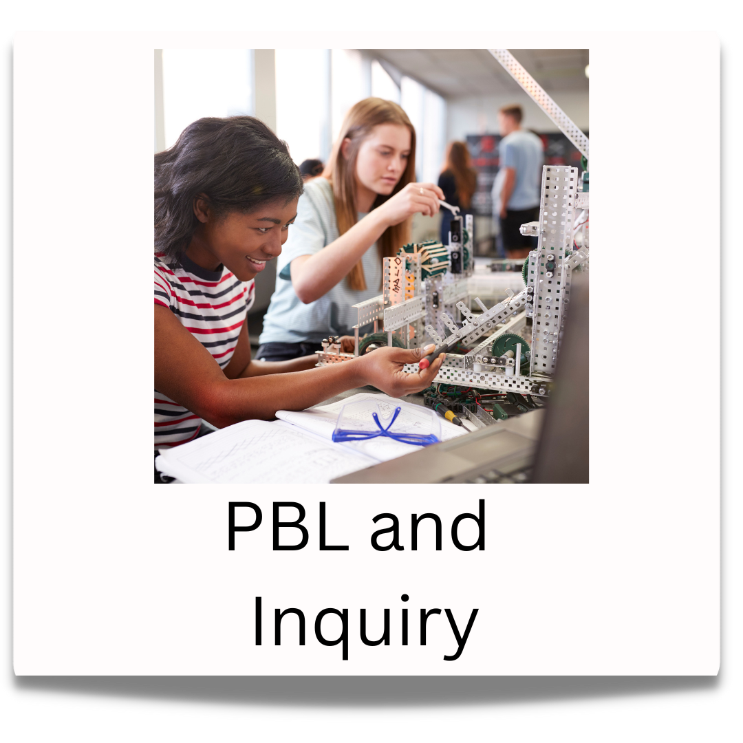 Project Based learning and Inquiry button.  Click to visit the Project Based learning and Inquiry professional learning page.