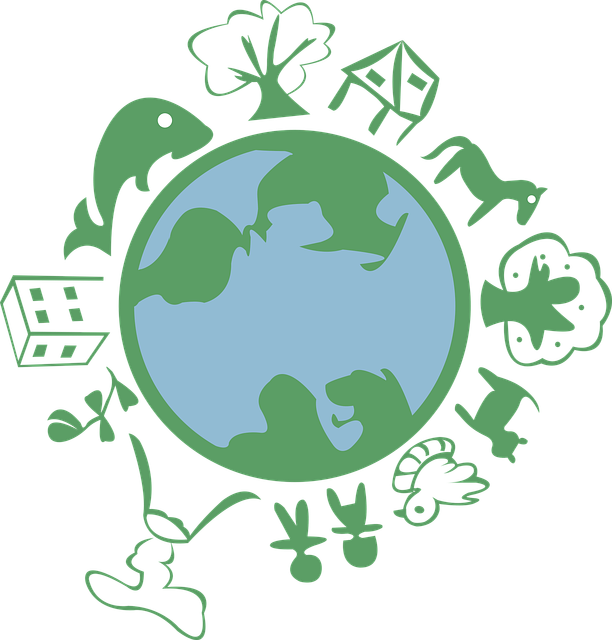 earth surrounded by connected ecosystems