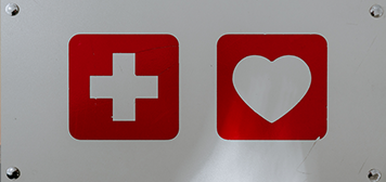 red health cross and red heart