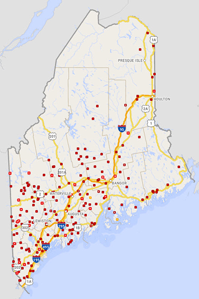 Mapped roads and bridges