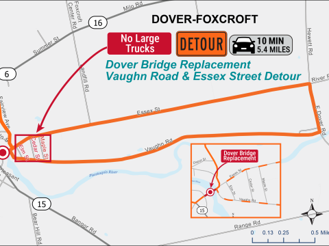 Dover-Foxcroft Vaughn Road Detour Map