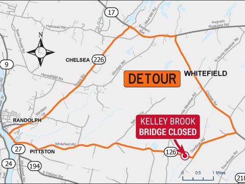 Kelley Brook Bridge Detour in Whitefield