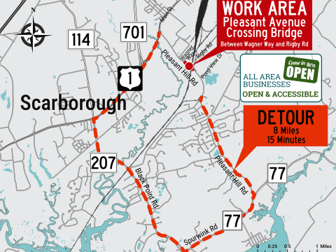 Scarborough Pleasant Ave Crossing Bridge Detour Map
