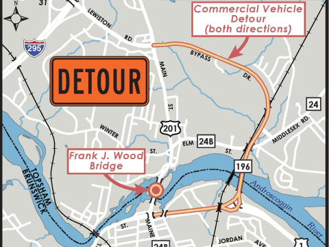 Map of detour traffic patterns