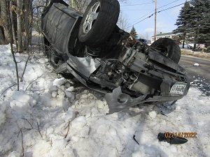 Auburn Pursuit, flipped vehicle