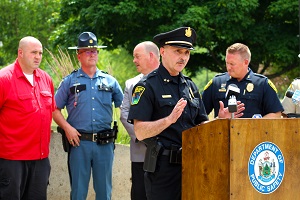 Chief Macdaid addresses the press about the contact person form.