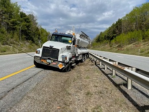 Tractor Trailer hauling explosives crashed