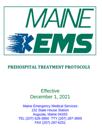 Cover of Maine EMS 2021 Protocols