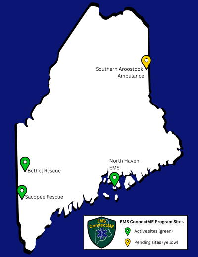 Map of Connect ME sites as of June 5, 2025
