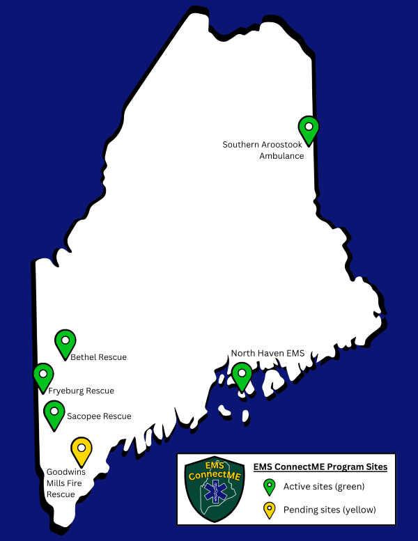 Map of EMS ConnectME sites as of September 30, 2025.