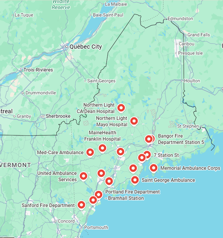 Map of Community Paramedic Agencies in Maine