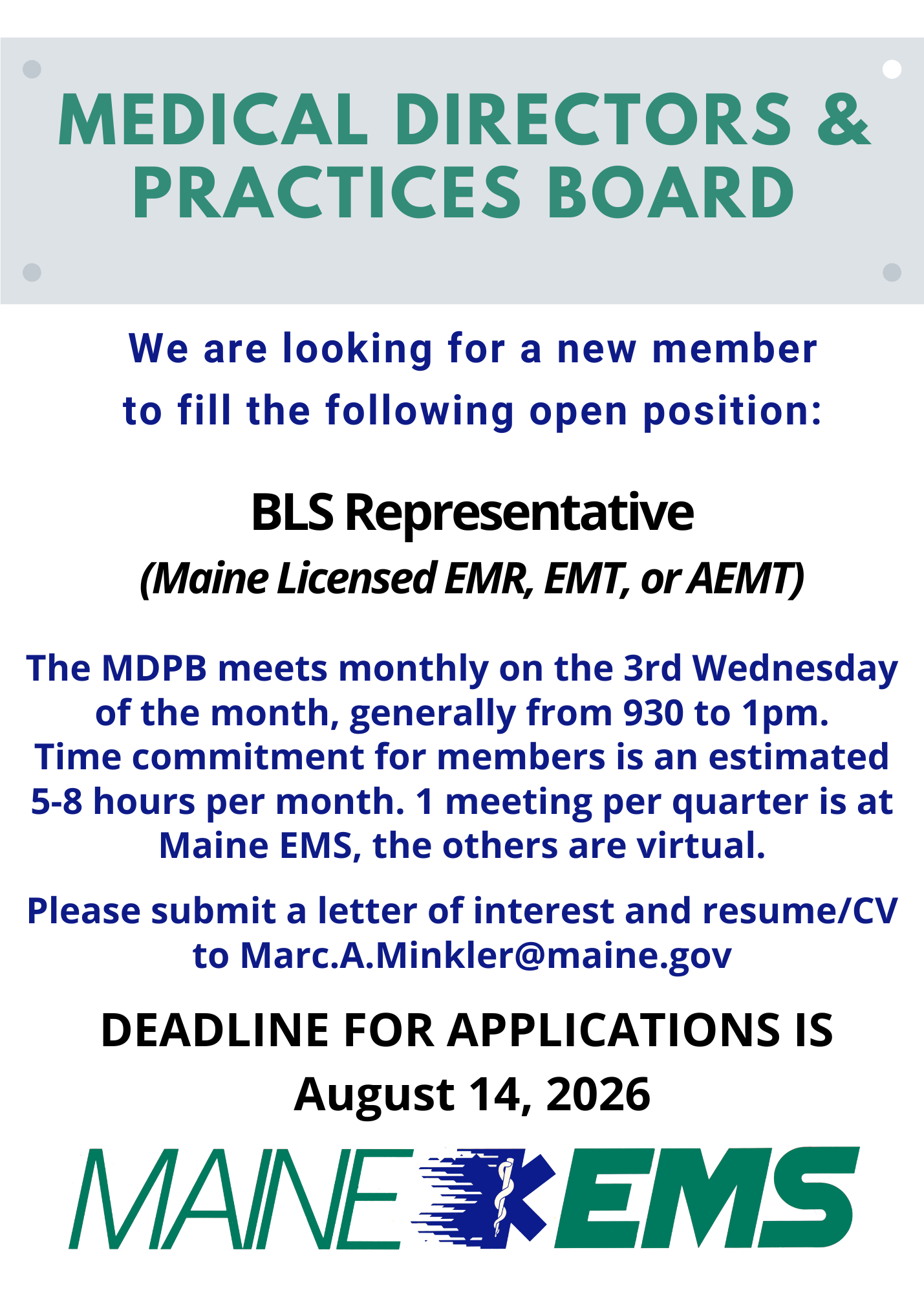 MDPB BLS Opening Flyer