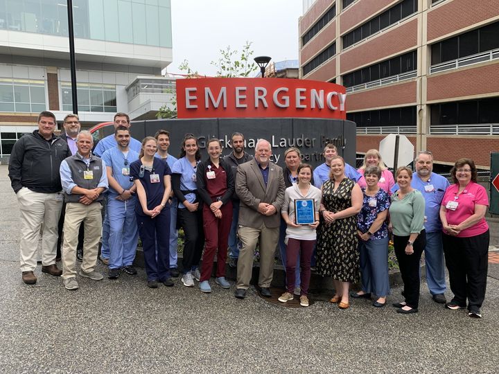 Maine Medical Center ED Staff with Always Ready for Children Award