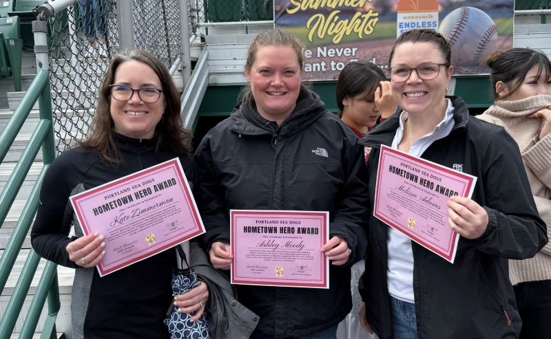 Dr Kate Zimmerman, Ashley Moody and Melissa Adams show off their award certificates