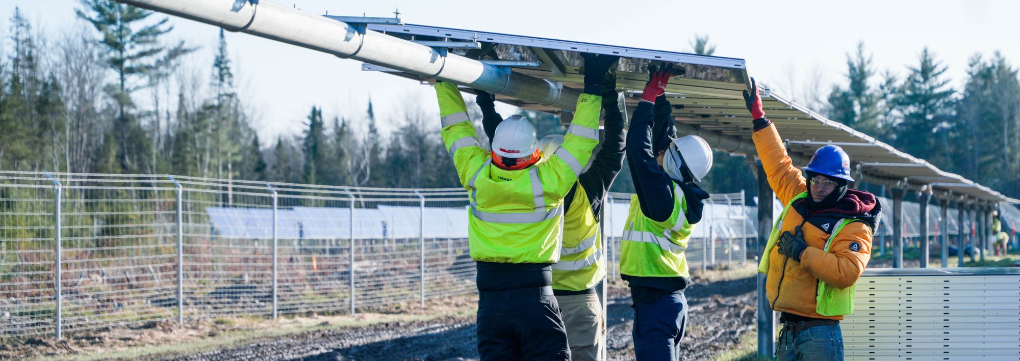 Installing panel on a solar array